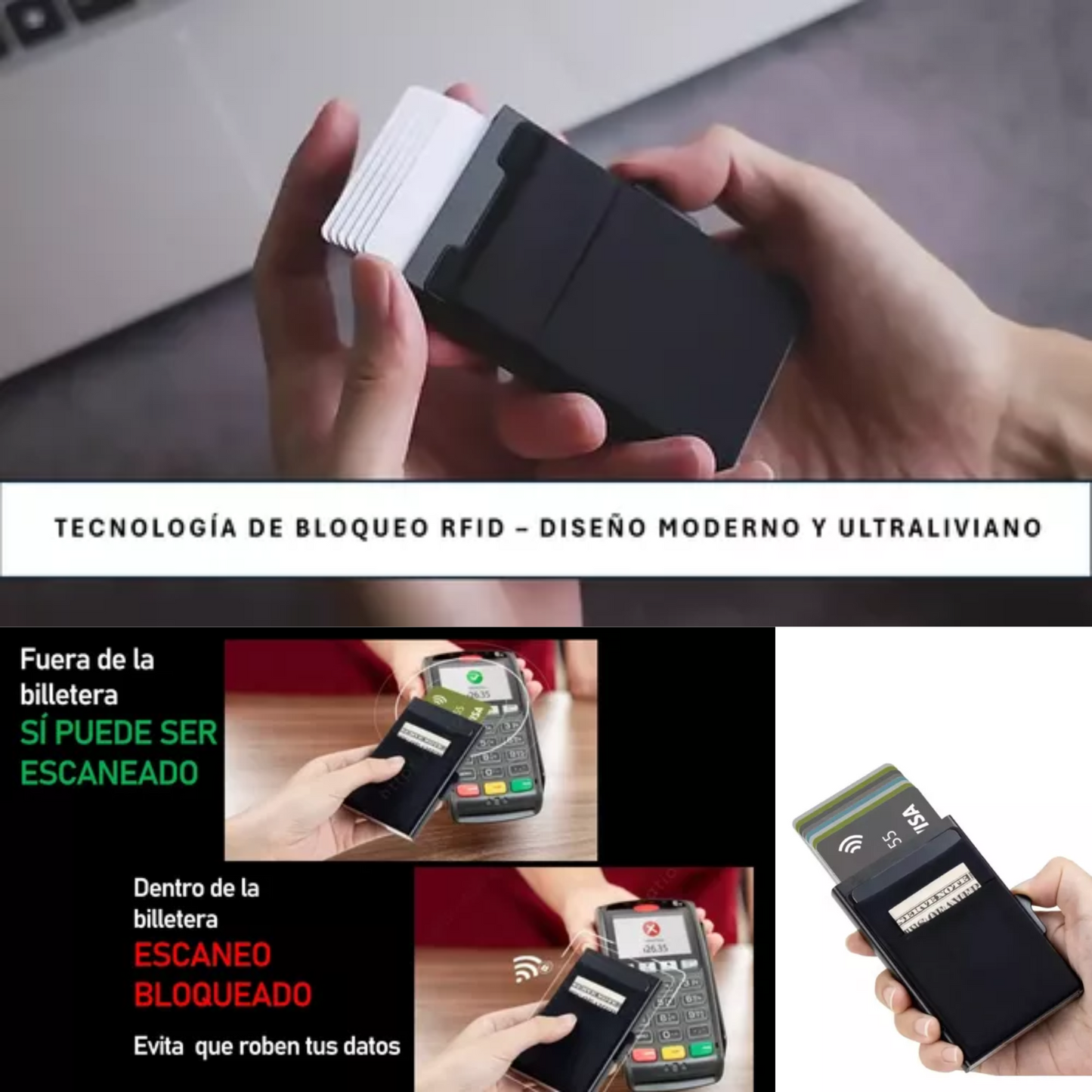 BILLETERA INTELIGENTE RFID DE METAL 💸