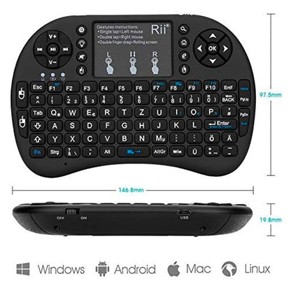 MINI TECLADO INALÁMBRICO CON PANEL TÁCT