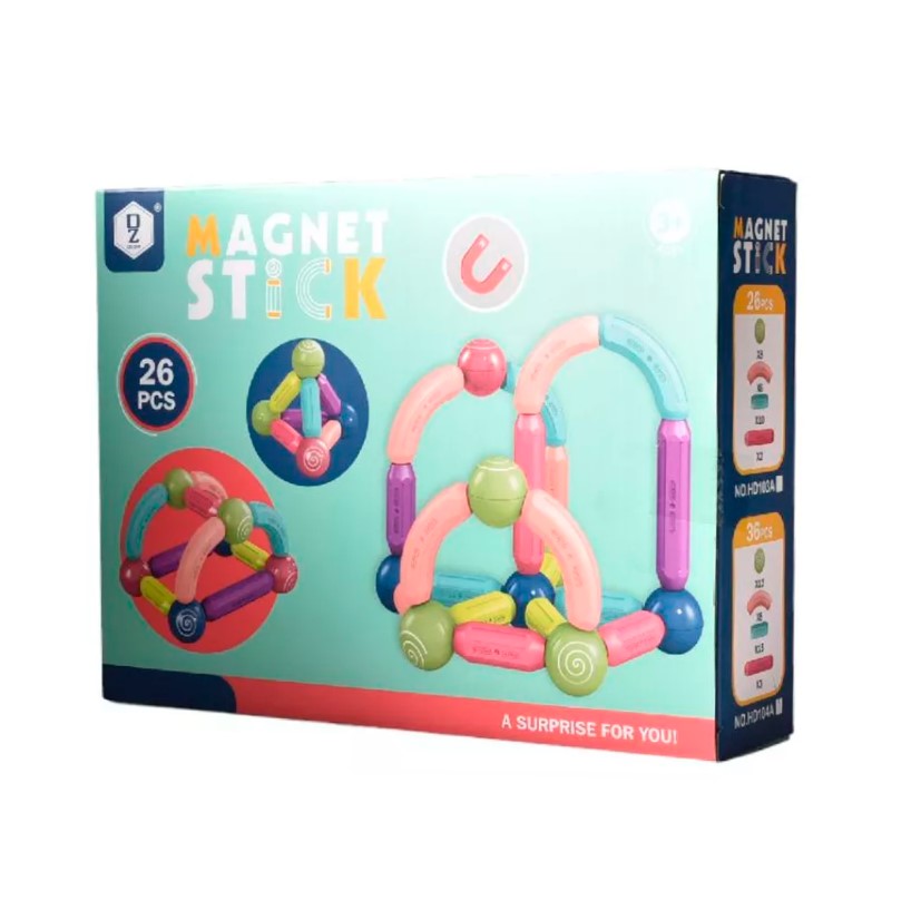 JUEGO DE BLOQUES MAGNÉTICOS DE 26 PCS